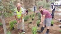 Nigel Powell Chairman of Hayle In Bloom with Princes Trust volunteer Ben